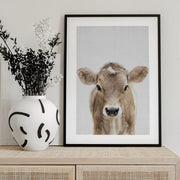 Peekaboo Baby Cow Framed Art Lola Peacock | Home or Office Art