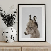 Peekaboo Baby Donkey Framed Art Lola Peacock | Home or Office Art