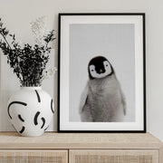 Peekaboo Baby Penguin Framed Art Lola Peacock | Home or Office Art
