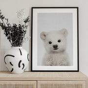 Peekaboo Baby Polar Bear Framed Art Lola Peacock | Home or Office Art