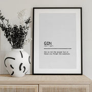 Quote Gin Question - Orara Studio Framed Art | Home or Office Art