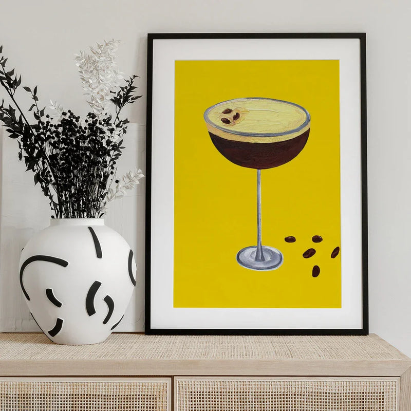 Espresso Martini Buttercup Yellow - Alice Straker Framed Art | Home or Office Art