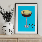 Espresso Martini Sky Blue - Alice Straker Framed Art | Home or Office Art
