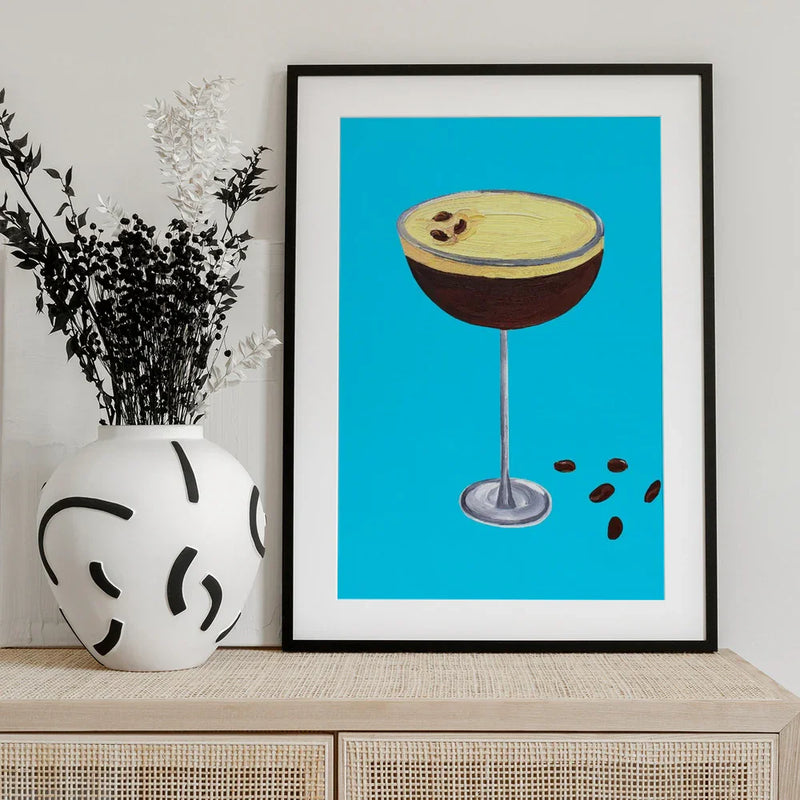 Espresso Martini Sky Blue - Alice Straker Framed Art | Home or Office Art