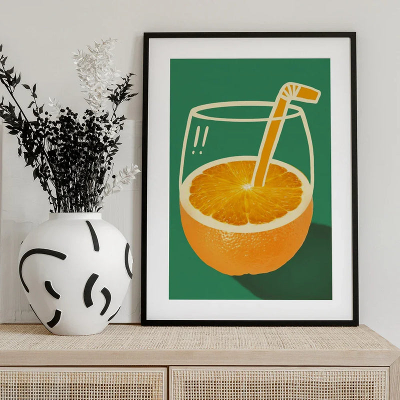 Vibrant Orange Cleverly Illustrated - Little Dean Framed Art | Home or Office Art
