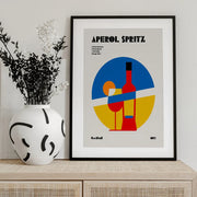 Aperol Spritz Cocktail Bauhaus Art Print - Retrodrome Framed Art | Home or Office Art