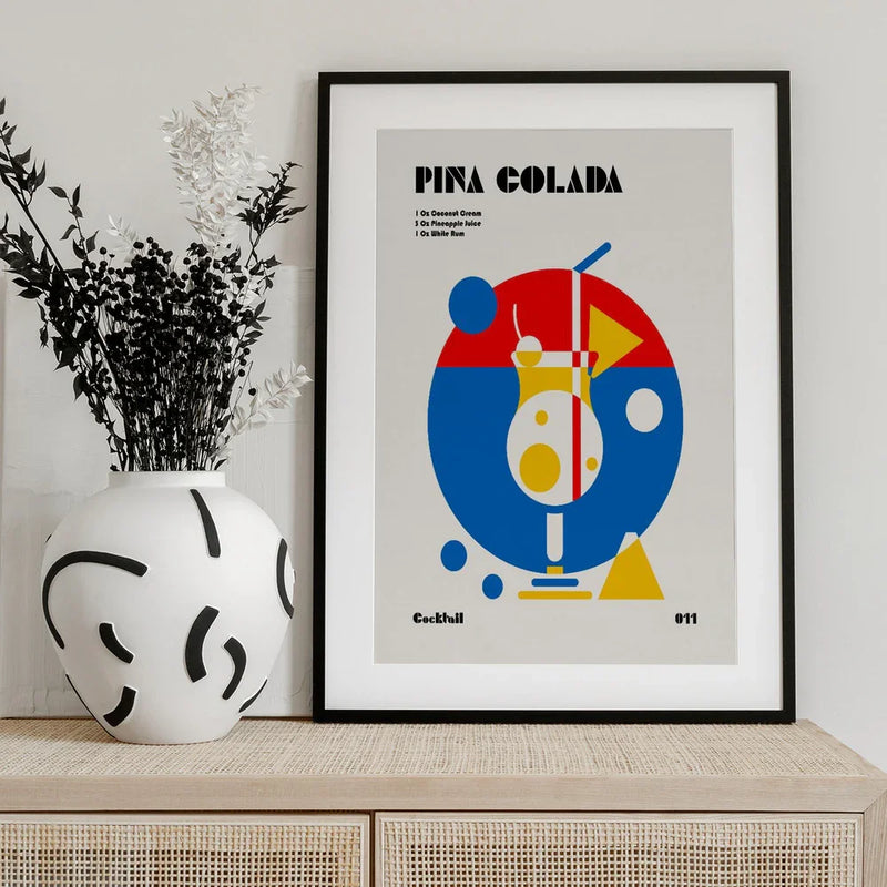 Pina Colada Bauhaus Cocktail - Retrodrome Framed Art | Home or Office Art