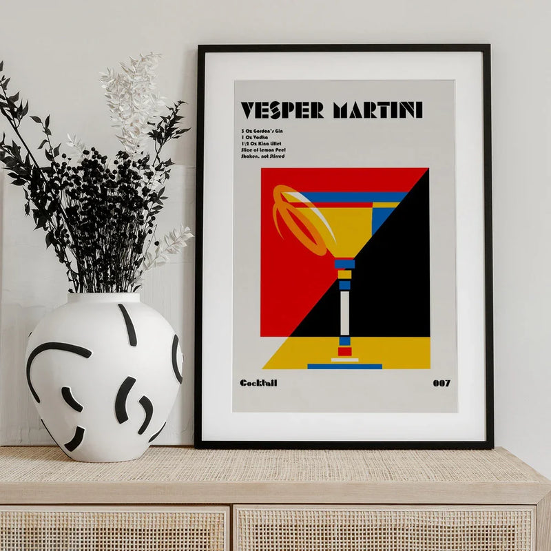 Vesper Martini Bauhaus Cocktail - Retrodrome Framed Art | Home or Office Art