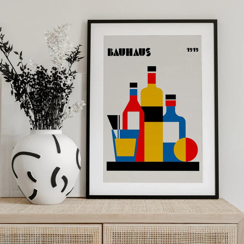 Bauhaus Wine Print - Retrodrome Framed Art | Home or Office Art