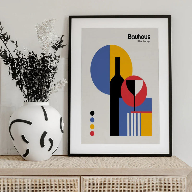 Bauhaus Wine Lodge - Retrodrome Framed Art | Home or Office Art