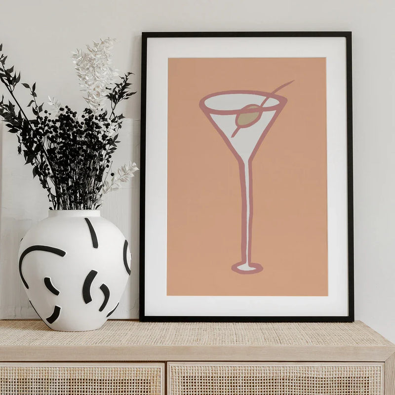 Olive In Glass Peach Fuzz Poster - Pictufy Studio Framed Art | Home or Office Art