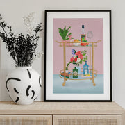 Bar Cart - Petra Lizde Framed Art | Home or Office Art