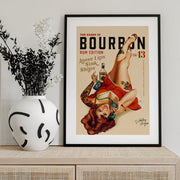 Babes of Bourbon Vol 13 Rum Drinking Pinup Girl Art - The Whiskey Ginger Framed Art | Home or Office Art