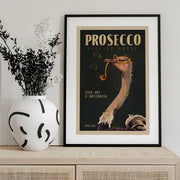 Art Deco Prosecco Wall Art Of An Ostrich - The Whiskey Ginger Framed Art | Home or Office Art