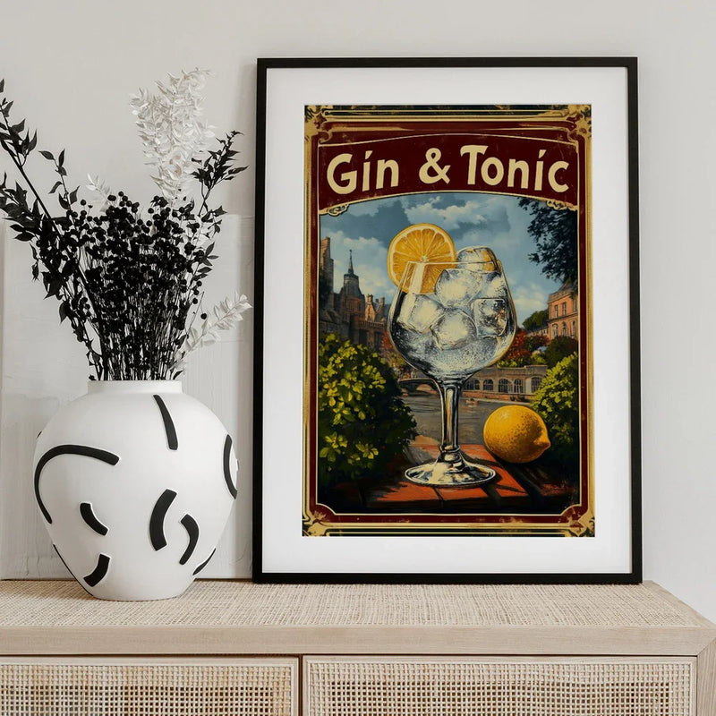 Gin &amp; Tonic Vintage - Andreas Magnusson Framed Art | Home or Office Art