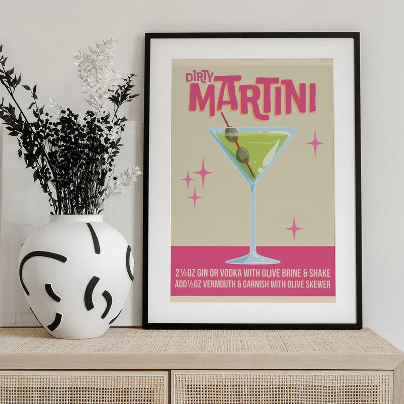 Dirty Martini Cocktail 01.png - WallChart Art Studio Framed Art | Home or Office Art