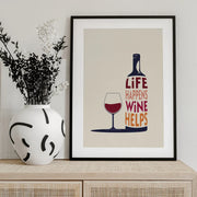 Life Happens, Wine Helps - Wine Quote - Rio Soléy Framed Art | Home or Office Art
