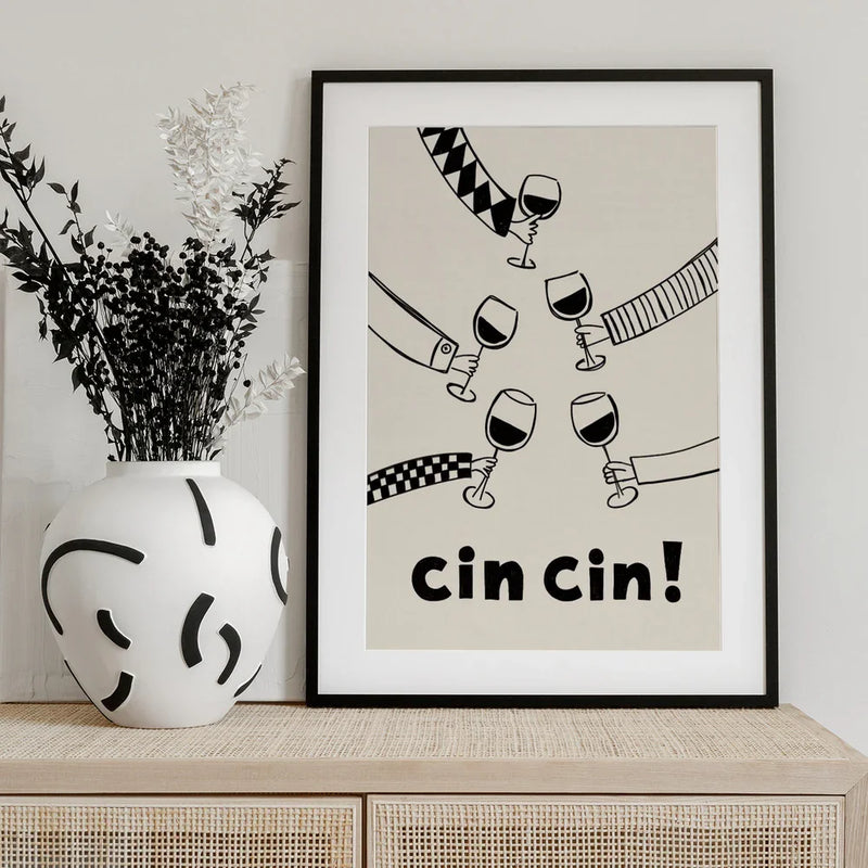 Cin cin! Wine Party with Friends - Rio Soléy Framed Art | Home or Office Art