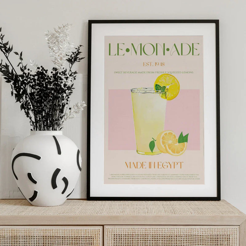 Refreshing Glass of Lemonade - Nazma Khokhar Framed Art | Home or Office Art
