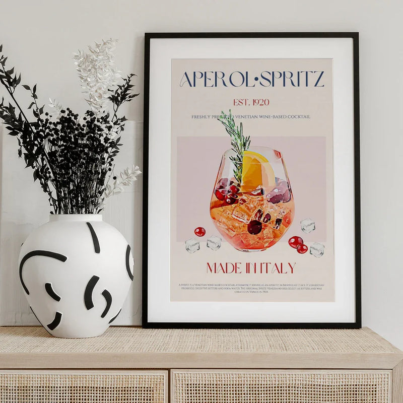 Aperol Spritz Cocktail - Nazma Khokhar Framed Art | Home or Office Art