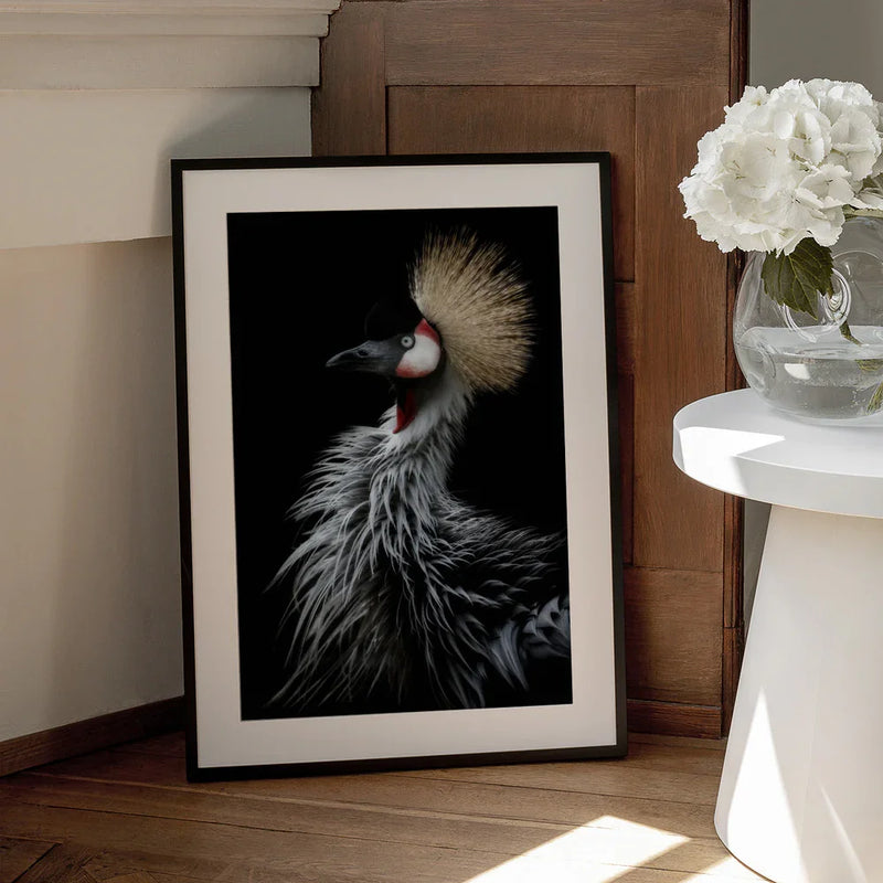Crowned crane's portrait Framed Art Eiji Itoyama | Home or Office Art