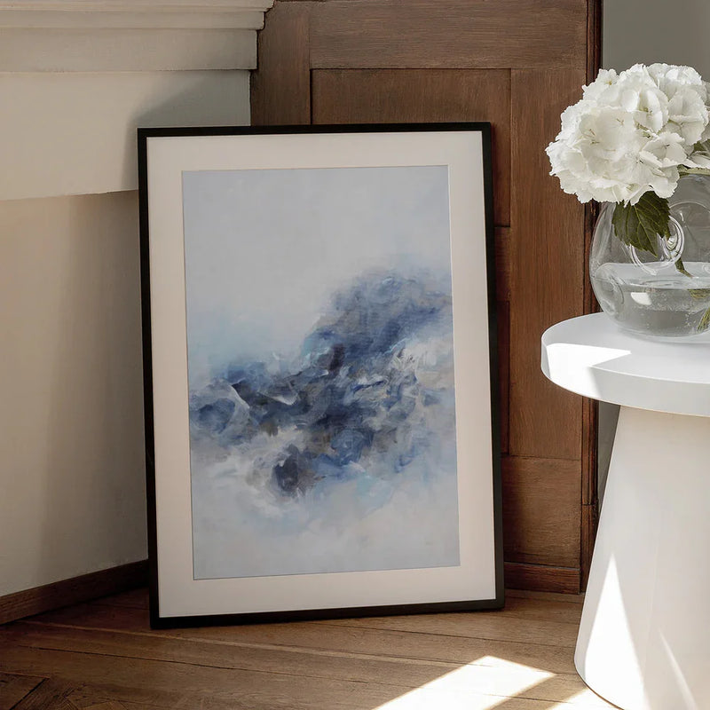 Expressionist Blue Abstract - Françoise Wattré Framed Art | Home or Office Art