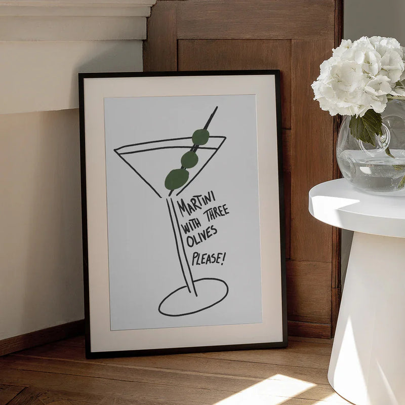 Olive Trio Martini - Athene Fritsch Framed Art | Home or Office Art