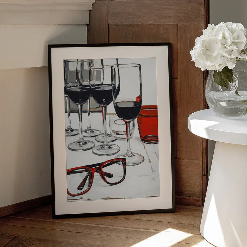 Still Life With Red Glasses - Treechild Framed Art | Home or Office Art