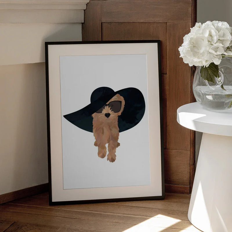 Cockapoo Sun Hat Framed Art Sarah Manovski | Home or Office Art