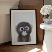 Peekaboo Baby Monkey Framed Art Lola Peacock | Home or Office Art