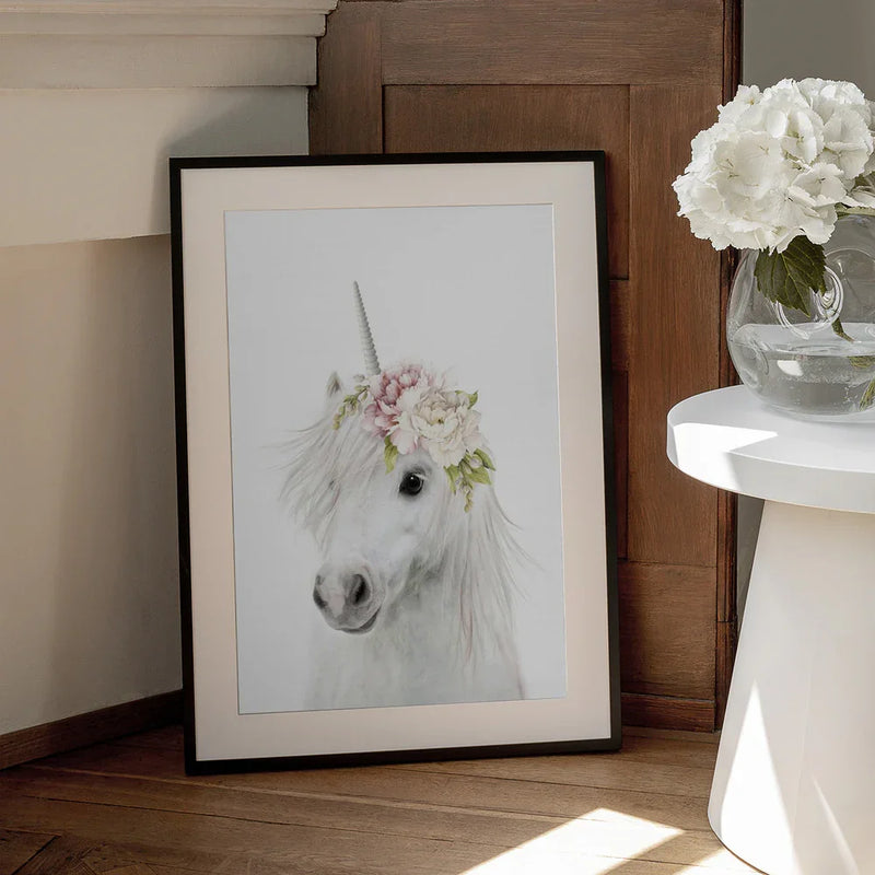 Floral Unicorn Framed Art Lola Peacock | Home or Office Art