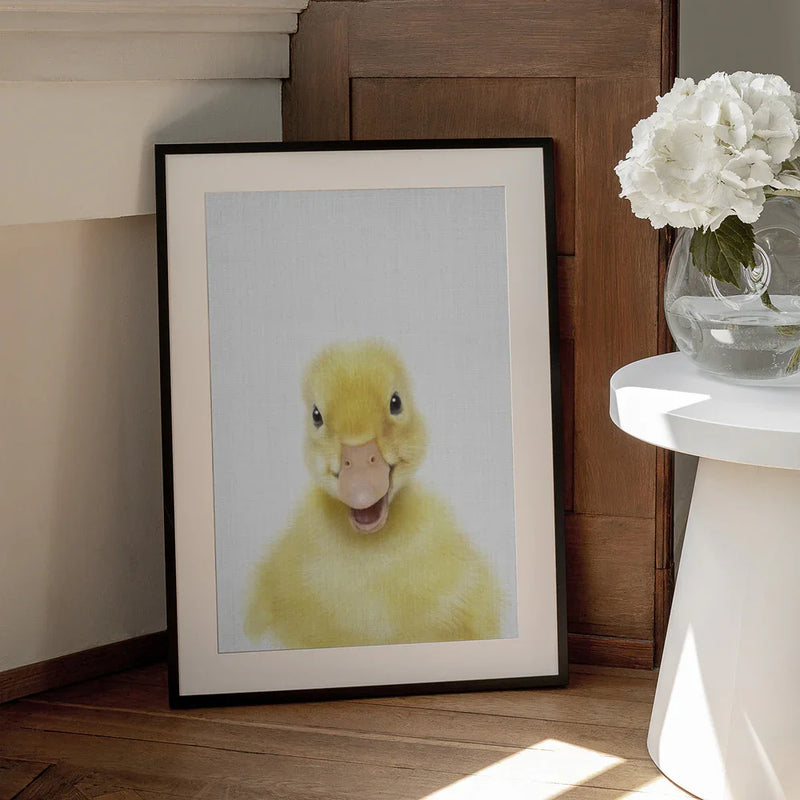 Peekaboo Baby Duck Framed Art Lola Peacock | Home or Office Art