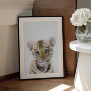 Peekaboo Baby Tiger Framed Art Lola Peacock | Home or Office Art