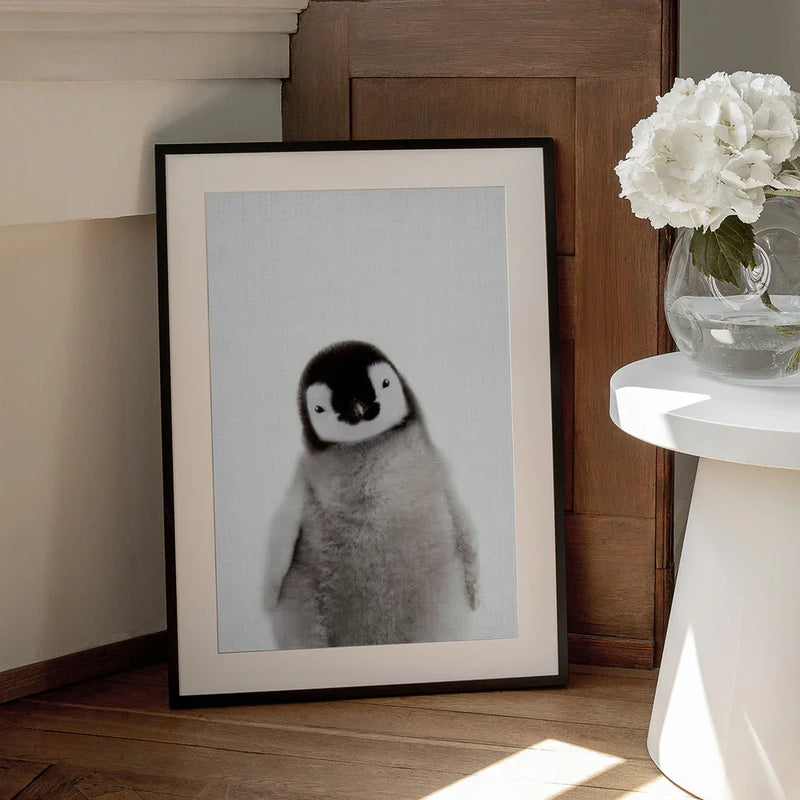 Peekaboo Baby Penguin Framed Art Lola Peacock | Home or Office Art