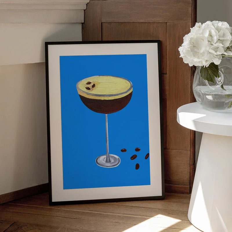 Espresso Martini Blue - Alice Straker Framed Art | Home or Office Art