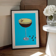 Espresso Martini Sky Blue - Alice Straker Framed Art | Home or Office Art