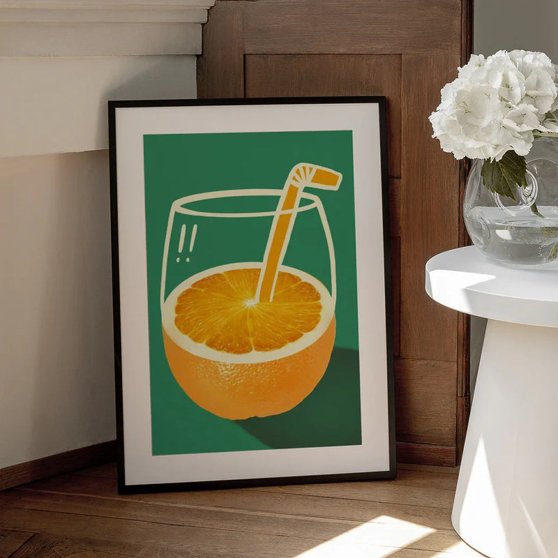 Vibrant Orange Cleverly Illustrated - Little Dean Framed Art | Home or Office Art