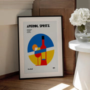 Aperol Spritz Cocktail Bauhaus Art Print - Retrodrome Framed Art | Home or Office Art