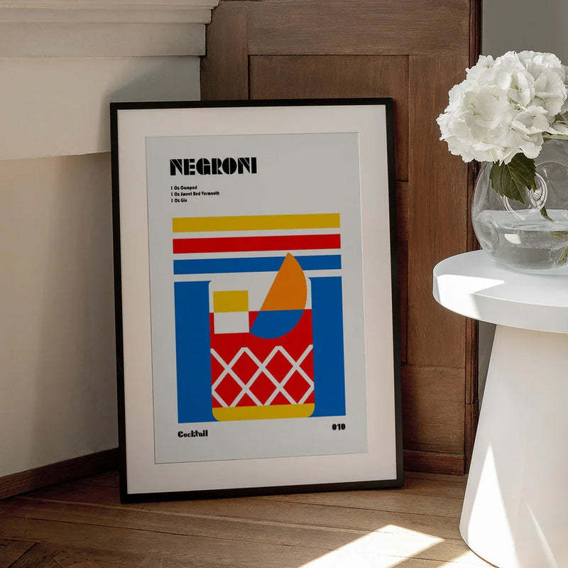 Negroni Bauhaus Cocktail - Retrodrome Framed Art | Home or Office Art