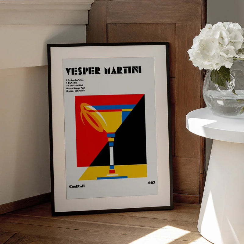Vesper Martini Bauhaus Cocktail - Retrodrome Framed Art | Home or Office Art