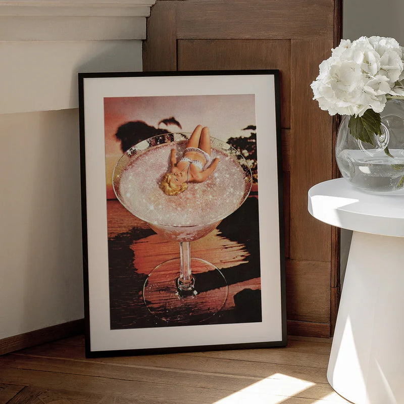 Glitter Pink Margarita - Vertigo Artography Framed Art | Home or Office Art
