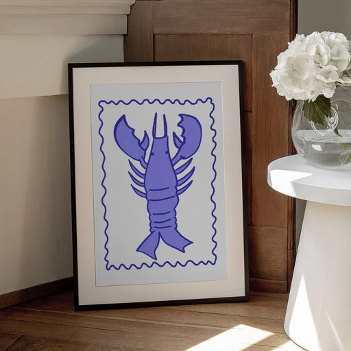 Purple Lobster Stamp - Athene Fritsch Framed Art | Home or Office Art