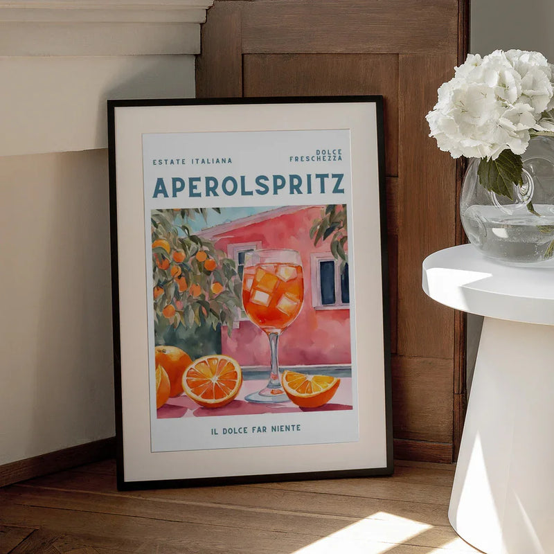 Aperol Spritz, Aquarell, Fresh - Ohkimiko Framed Art | Home or Office Art