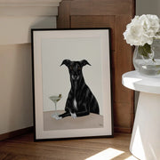 Classy Greyhound with Martini - Tara Royle Framed Art | Home or Office Art