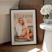 Babes of Bourbon Vol 7 Sexy Vintage Whiskey Pinup Girl - The Whiskey Ginger Framed Art | Home or Office Art