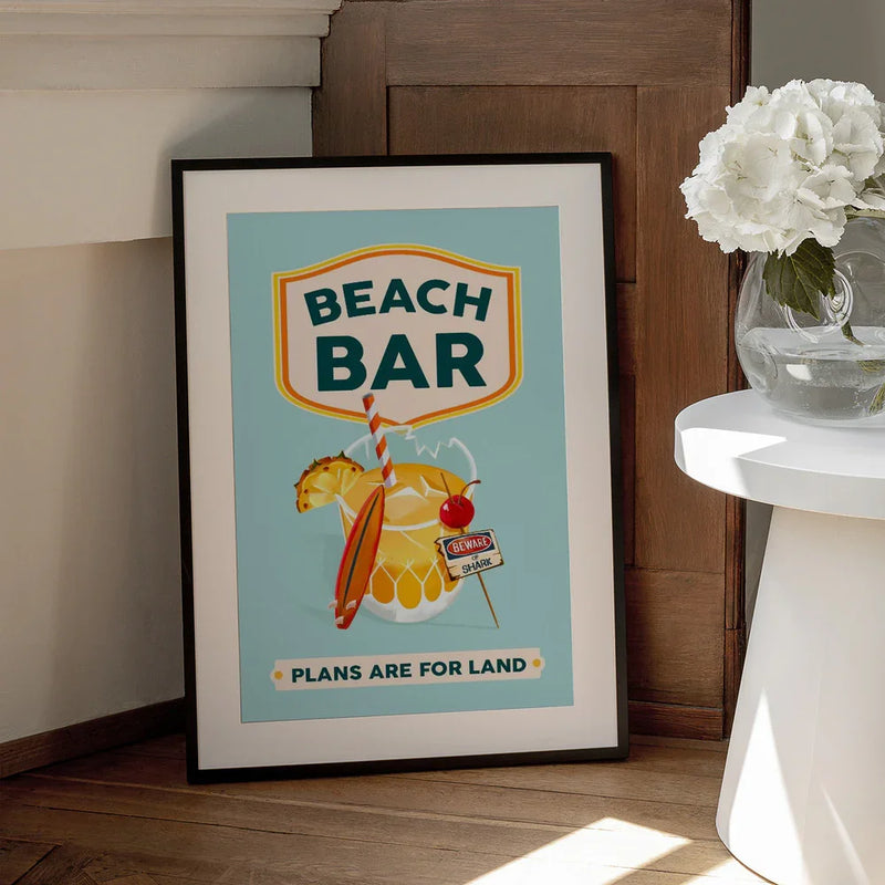 Beach Bar Summer Tropical Cocktail Bar Art - The Whiskey Ginger Framed Art | Home or Office Art