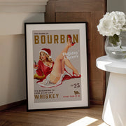 Babes of Bourbon Vol 25 Holiday Cheer Christmas Pinup - The Whiskey Ginger Framed Art | Home or Office Art
