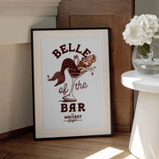 Belle Of The Bar Mermaid Pin Up Art - The Whiskey Ginger Framed Art | Home or Office Art