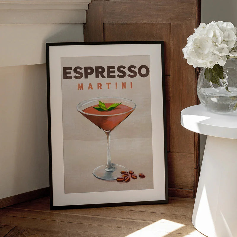 Espresso Martini Cocktail Bar Decor - The Whiskey Ginger Framed Art | Home or Office Art