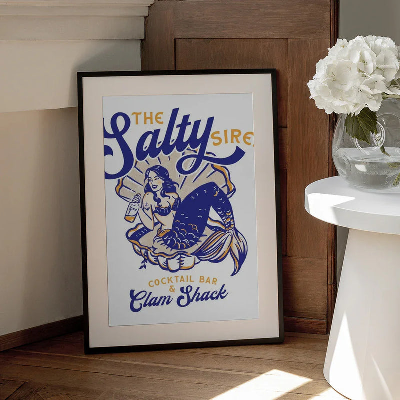 Salty Siren Cocktail Bar &amp; Clam Shack Mermaid - The Whiskey Ginger Framed Art | Home or Office Art